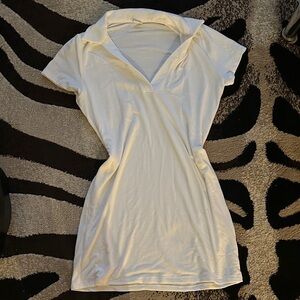 Wilfred Cream Short Sleeve Collared Mini Dress